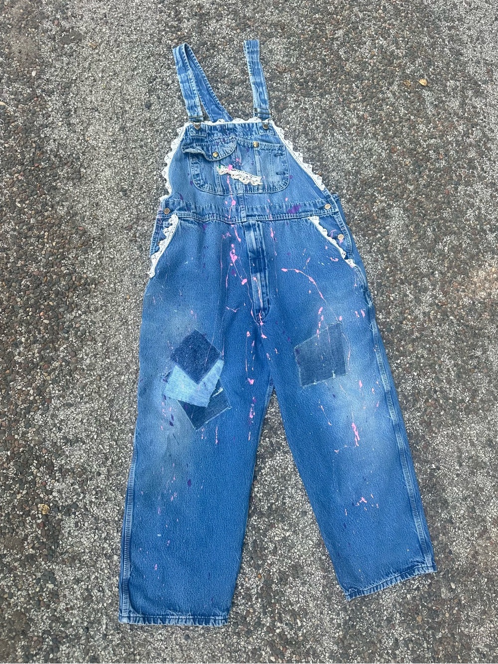 Vintage denim bib overalls